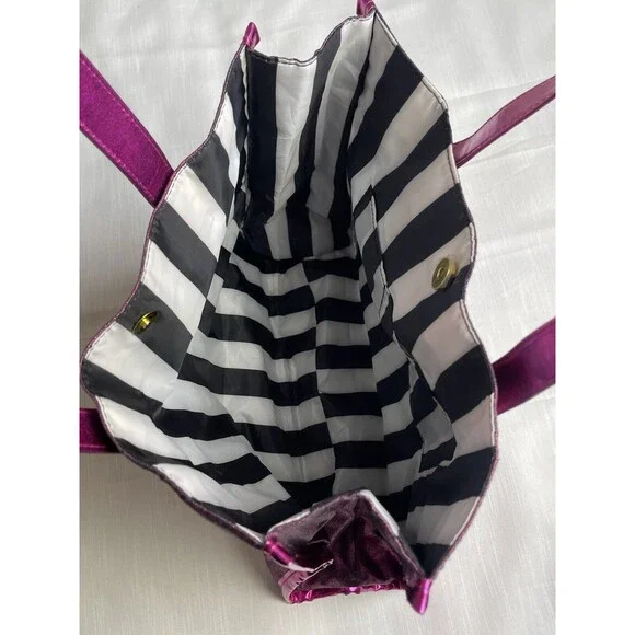 Juicy Couture Matallic Pink Denim Tote Bag New - Picture 7 of 8